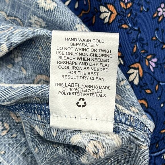 NEW Lucky Brand Blue Floral Fit & Flare Drawstring Waist Midi Sundress XL - Picture 9 of 9